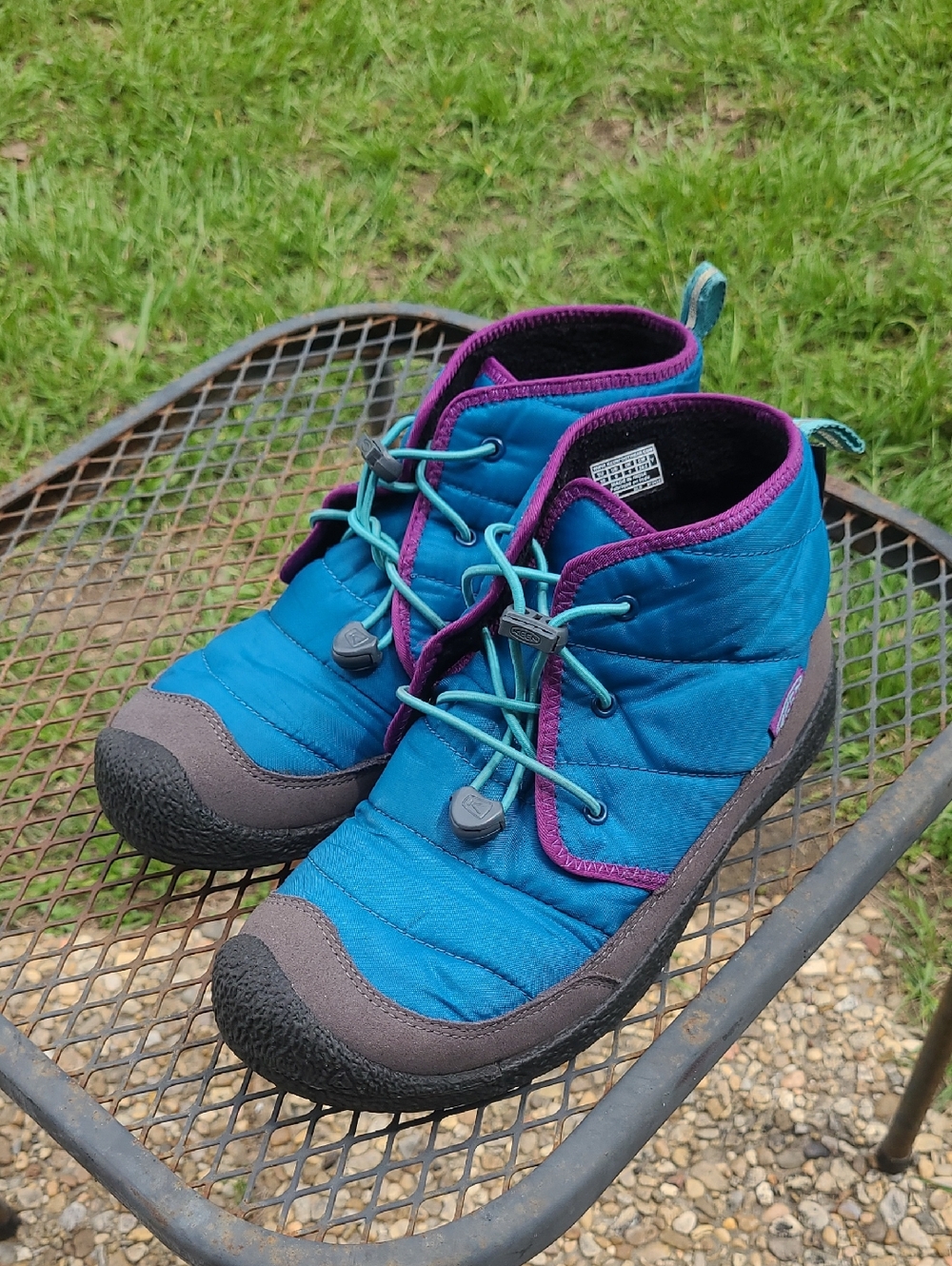 Keen Teal and Purple Quilted Ankle Boots Womens Size 6